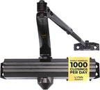 LYNN HARDWARE Medium/Heavy Duty Automatic Door Closer (Dark Bronze) - Commercial Grade, Contractors Choice, Adjustable Speed & Force, 3 Mounting Options, 3 Hour Fire Rated (DC7016 Model)
