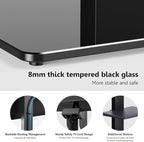 FITUEYES Swivel Floor TV Stand with Mount for TVs 37 43 50 55 60 65 70 75 Inch LCD LED Flat/Curved Screens Universal Swivel Televisions TV Mount Stand for Bedroom Living Room Black Tempered Glass Base