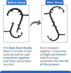 Body Back Buddy Elite – USA Made – Trigger Point Massage Tool, Shoulder Neck Back Handheld Self Massager, Manual Massage Cane, Hook, Muscle Knot Remover with Instructions, Patented (Black)