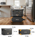 Pecron Portable Power Station F3000LFP with 3072Wh EP3000-48V Extra Battery, 3072Wh Solar Camping Generator, 3600W Solar Generator for RV, Home Use, CPAP (Total 6144Wh Generator Kit)