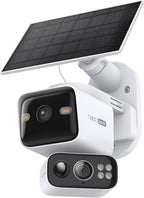 Tapo 2K Dual Lens Pan/Tilt Security Battery Camera Wireless w/Solar Panel, 165° Wide-Angle + 6mm Telephoto, Free Person/Vehicle Detection, 360° Pan, SD/Cloud Storage, Works w/Alexa & Google, C645D KIT