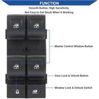 Obaee Window Switch Power Control Button Compatible with 2014-2021 Chevy Silverado 1500, Chevrolet Silverado & GMC Sierra 2500 HD 3500 HD, Colorado & Canyon, Replace OEM 23427098 DWS1778 12 Pins