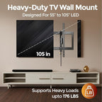 ynVISION.DESIGN Tilt TV Wall Mount for Large TVs 55-105 in | Tilt & Swivel | Pulls Out 7in for Easy Access | Max VESA 1000x600 mm & 176 lbs | Designed to hit 3 Studs | Anti-Theft & Slides to Center