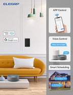ELEGRP Smart Dimmer Light Switch DPR30, 2.4GHz Wi-Fi Dimmer Switch Compatible with Alexa and Google Assistant, Single Pole/3 Way, Needs Neutral Wire, No Hub Required, UL&FCC Listed, Black, 4 Pack