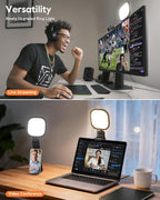 Upgraded Ring Light for Laptop, Monitor & Desk (2-Pack) – Eye-Caring Diffused LED Computer Light with Screen-Safe Clip, Adjustable Mount, CRI 97.8+, 50 Lighting Modes for Zoom, Video Calls, Streaming