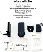 Lockin Veno Smart Deadbolt Lock with Dual Swappable Batteries for 14-Month Extended Power, Palm Vein & Fingerprint Keyless Entry, Built-in Wi-Fi, Doorbell, App Remote Control, IP65 Waterproof