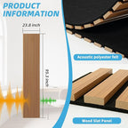 Art3d 1-Pack Acoustic Wood Slat Wall Panel with Roll-Flat Design - 95.3 x 23.8 Inch Sound Absorbing Panels for Living Room Columns Corridor Curved Wall Decor, Teak