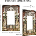 Bvtewkhz Rustic Daisy Barn Door Flowers 1 Gang Single Rocker Decorative Light Switch Covers Electrical Faceplate Switch Plates for Bathroom Kitchen Home