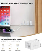 Cord Holder, 6 Pack Magnetic Cable Clips, Adhesive Cord Holder for Nightstand Desk Organizer Car Wall Office Phone Wire Keeper, Clear White