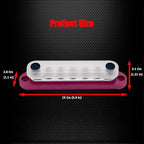 7 x M6 (1/4") Studs Power Distribution Block Bus Bar 12V, Ampper 5.9" HD 150A Marine BusBar Battery Distribution Block W/Cover for Car Boat Solar (Red)
