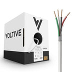 Voltive 14/4 Speaker Wire, in-Wall CL3 & Direct Burial, White, 250ft - 14AWG, 4 Conductors, Stranded Oxygen-Free Copper, UL Listed - V-1209-4