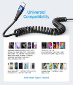 USB C Cable 3ft 2Pack Coiled USB A to USB C Charge Cord for Car, USB-C Charging Cable Compatible with iPhone 17/16/15/Plus/Pro/Pro Max/Samsung Galaxy S20 S10 S9 S8 Plus Note 10 and Other USB C Devices