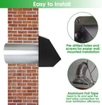 3 Inch Dryer Vent Cover Wall Vent Hood with Screen and Damper,Outdoor Dryer Vent Covers Outside Exhaust Vent Cover for Duct Air Ventilation,Wall Mount Extractor Vent Cap,Galvanized Steel,Black