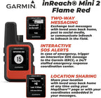 Wearable4U - Garmin inReach Mini 2 Satellite Communicator (Flame Red) with Power Pack Bundle