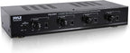 Pyle 4 Channel Speaker Selector Switch - Multi Zone A B Speaker Distribution Controller Box w/Independent Audio Source Volume Control, Supports Home Theater Stereo Amplifier Receiver System - PSLSW4