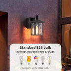 Myhaptim Porch Lights with GFCI Outlet,Dusk to Dawn Motion Sensor Outdoor Lights,3 Lighting Modes Black Front Door Light,Waterproof Exterior Light Fixture,Outside Wall Lamp for House Patio Garage