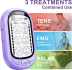 Dual Channel TENS EMS Unit TENS & PMS Unit (Model: YF1503) (Purple)