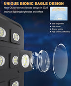 JAYNLT X-10000W Solar Street Lights Outdoor, Ultra-Large 6500K Commercial Parking Lot Lights Dusk to Dawn,IP67 Waterproof Solar Power Flood Security Light for Farm,Shop