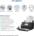 Epson Workforce ES-580W Wireless Color Duplex Desktop Document Scanner for PC and Mac with 100-sheet Auto Feeder (ADF), Intuitive 4.3' Touchscreen