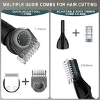 Scttomon Beard Trimmer for Men Professional Mens Beard Grooming Kit T-Blade Trimmer Electric Shaver Razor Nose Body Trimmer Hair Cutting Kit Cordless 7 in 1 Black