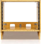 Sound Town DIY 8U Angled Desktop Turret Studio Rack, Solid Carbonized Bamboo, Assembly Required (STBR-8SL)