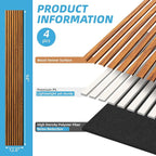 Art3d 4-Piece 94 x 12.6 Inch Acoustic Lightweight Slat Wall Panel - Waterproof Wood Textured Wainscoting Panel of 33 Sq.Ft for Bedroom, Home Theater Office Accent Wall, Teak