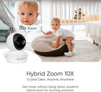 VSTARCAM Dual Lens Indoor Security Camera, 2K QHD with 10X Zomm, 360° Pan-Tilt 2.4GHz with Color Night Vision, Motion Detection, Real-time Alerts, 2-Way Audio, Cloud & SD Card Storage(up to 256GB)