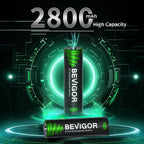 BEVIGOR AA Rechargeable Batteries 1500 Cycle, 2800 mAh High Capacity 1.2V NiMH Low Self Discharge AA Battery, 12 Count