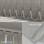 Blindify Motorized Vertical Blinds, Blackout Sliding Door Shades Vertical Shades Remote Control Customize, Light Beige