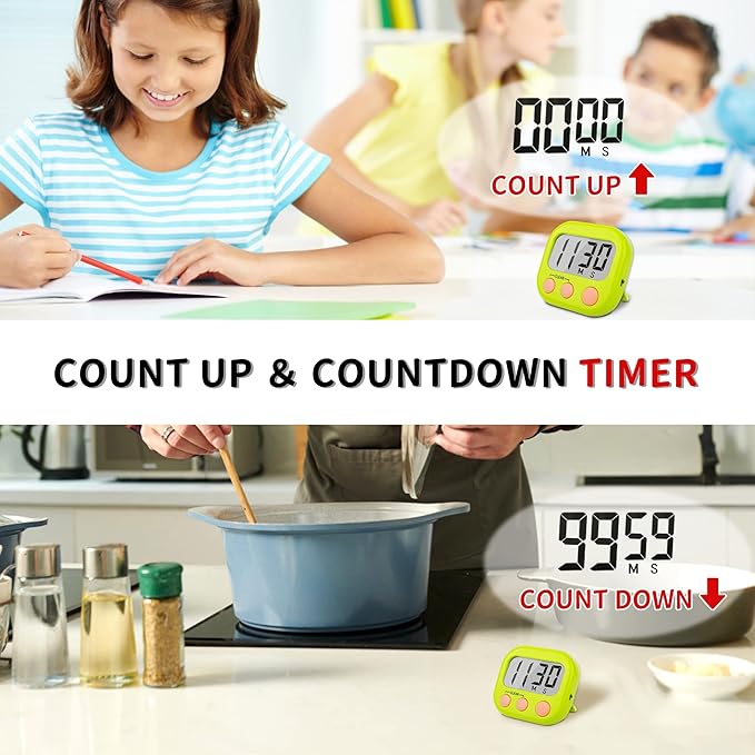 Classroom Timers for Teachers Kids Large Magnetic Digital Timer Teacher Supplies 2 Pack-Green White