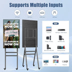 QIXZOCV MWE 43 Inch Mobile Digital Signage Display Kiosk with Flight Case, Portable Digital Poster with Screen Mirroring App Publishing, Advertising Display Kiosk, Android OS