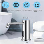 Automatic Soap Dispenser Touchless for Kitchen Bathroom Sink Built in Electric Soap Dispenser Infrared Sensors Liquid Commercial Dispenser with Bottle and Pump 33.81oz/1000ml (Chrome)