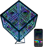 Heepulor Infinity Hyper Cube LED Table Lamp, Color-Changing Music-Sync APP-Controlled Ambient Light for Gaming, Party, Home (10 Inches)