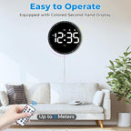 SZELAM Digital Wall Clock,10" Digital Clock Large Display with Remote Control,Adjustable Brightness, Calendar, Temperature, 12/24 H, for Living Room Office Bedroom Elderly Adults