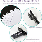 Binditek Binding Machine, 19-Hole, 450 Sheets, Comb Binder Machines with 100 PCS 1/2" Comb Spines, for Letter Size, A5 or Smaller Sizes