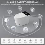 Smart Toilet with Elongated Heated Seat, Auto Flush, Manual Soft-Close Seat & Lid, Night Light, Electric Tankless Toilets with Dual Flush 0.8/1 GPF, MAP 1000g
