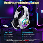 Ordtop 2.4GHz Wireless Gaming Headsets for PS5/PS4/Switch, 2026 RGB Noise Cancelling Over-Ear Headphones with 7.1 Surround Sound, 40mm Drivers, 276g Ultraligero, Memory Foam, 45H Gaming Headphones