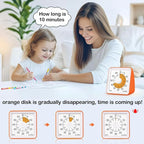 Secura 60 Minute Essential Visual Timer for Kids, Countdown Clock Timer for Special Education, Classroom, School, Desk, Home, Office, Silent Non-Ticking Time Management Tool (Orange & Orange)