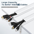 TV Cable Hider - 62.8in PVC Cord Hider Cable Management Wall, Paintable Cord Concealer for Wall Mounted TV, Cables Raceway White Wire Hider, Wall Wire Covers for Cords, 4* L15.7in *W1.2in *H0.59in