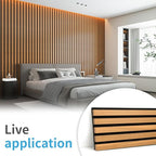 Art3d 4 Pieces 94.5" x 7.9" Acoustic Slat Wood Wall and Ceiling Panels,Fluted Modern Sound Absorbing Panels, Teak