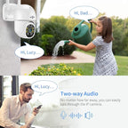 Hiseeu 5MP 360° Pan Tilt Camera WiFi Security Camera Outdoor Motion Tracking Floodlights Light Alarm,Color Night Vision,PC&Mobile Remote View,Two-Way Audio Security Camera