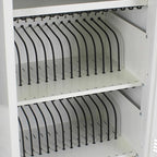 35 Device Charging Cart for Laptops and Tablets Up to 16.3-inch, Mobile Charging Station with AC Outlets, Secure Storage and Cable Management, Mobile Charging Cabinet for Ipads, Chromebooks, White