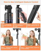 Yeaki 71” Auto Face Tracking Tripod for iPhone with Light,360° Rotating Phone Stand with Rechargeable Remote Control for TikTok Vlog Video Recording, Phone Tripod for Android Camera/GoPro/Ring Light
