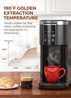 COWSAR Commercial Single Serve Coffee Maker, K Cup Coffee Brewer for Capsule and Ground Coffee, Capsule Coffee Machine with 40 Oz Water Tank, Instant-Heat, 5 Brew Sizes Up To 14 Oz, Black