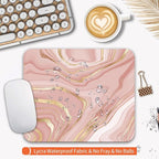 Armanza Square Mouse Pad Pink Gold,Personalized Premium-Textured Custom Mouse Mat Design,Washable Mousepad Cloth,Non-Slip Rubber Base Computer Mouse Pads for Wireless Mouse