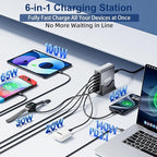 420W USB C Fast Charger Block, PD3.1 140W 6 Port USB Charging Station, GaN Ⅲ Pro PD PPS Port Fast Charging Station for Multiple Devices,Laptop Wall Charger Compatible with iPhone 17/iPad/MacBook etc