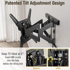 Mounting Dream Ultra Slim TV Wall Mount for 26-75 Inch Television, Full Motion Bracket with Smooth Extension, Swivel and Tilt, 1.38” Thin Low Profile TV Mount Fits 16'' Studs, Up to 400x400mm, 88lbs