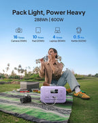 BLUETTI Elite 30 V2 Solar Generator with 60W Solar Panel (Ships Separately), 288Wh LiFePO4 Portable Power Station, 600W AC Ports (1500W Power Lifting), UPS Backup Power for Camping, Road Trip, Outage
