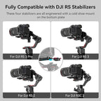 SMALLRIG Mini V Mount Battery Plate for DJI RS 3 / RS 3 Pro/RS 2 / RSC 2 Gimbals, Comes with V-Lock, Cold Shoe & 1/4"-20 Threaded Holes for V Mount Battery & NP-F Battery - 4189