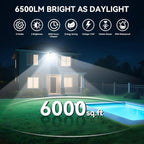 PURICH LED Security Lights Motion Sensor Outdoor Lights, 5000K Daylight, IP65 Waterproof, Dusk to Dawn, 3-Head Motion Detected Flood Light for Garage, Yard, Porch